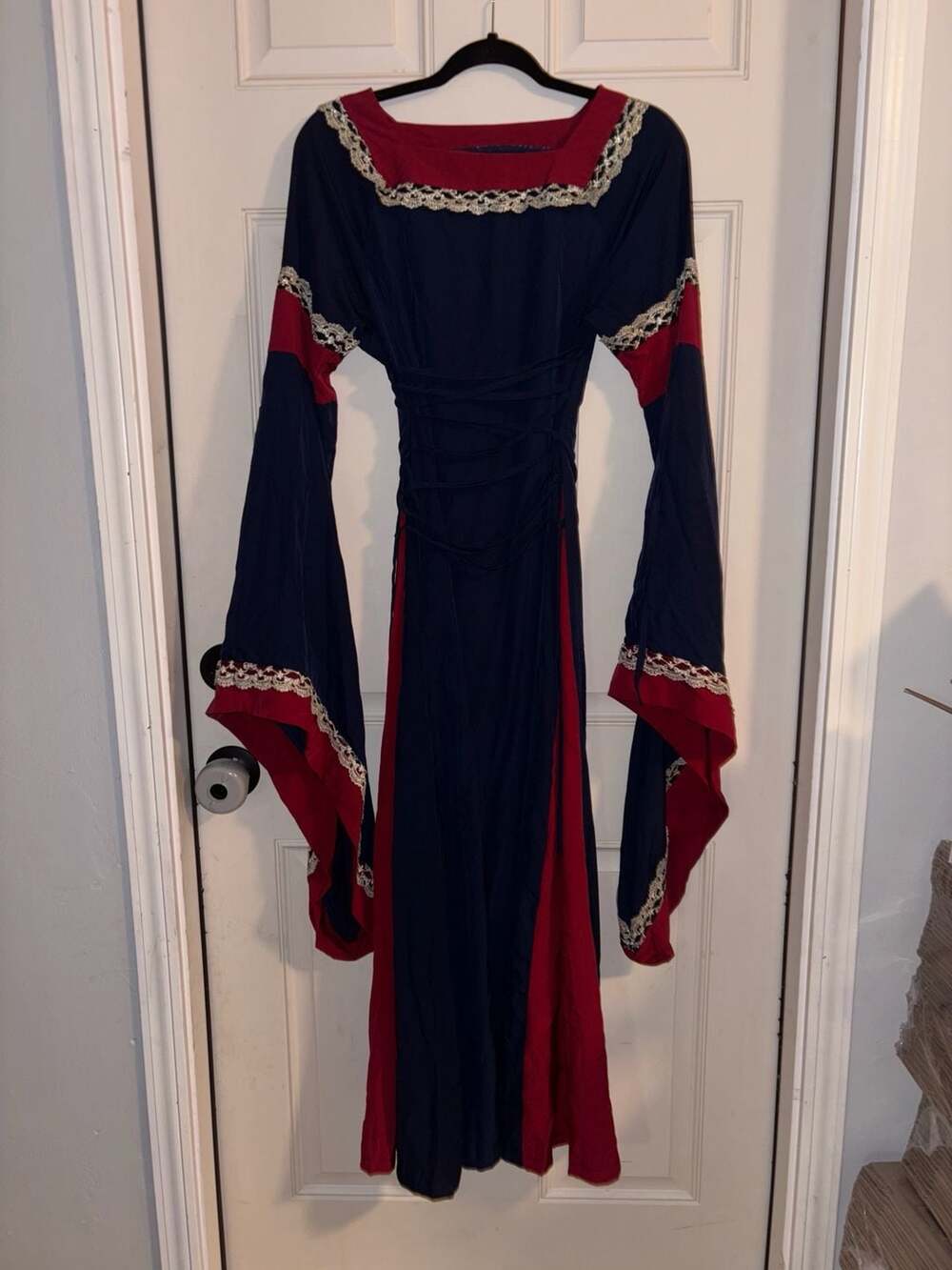 Renaissance Costume Women Irish Over Dress Chemise Medieval Dresses Costume - Picture 8 of 12